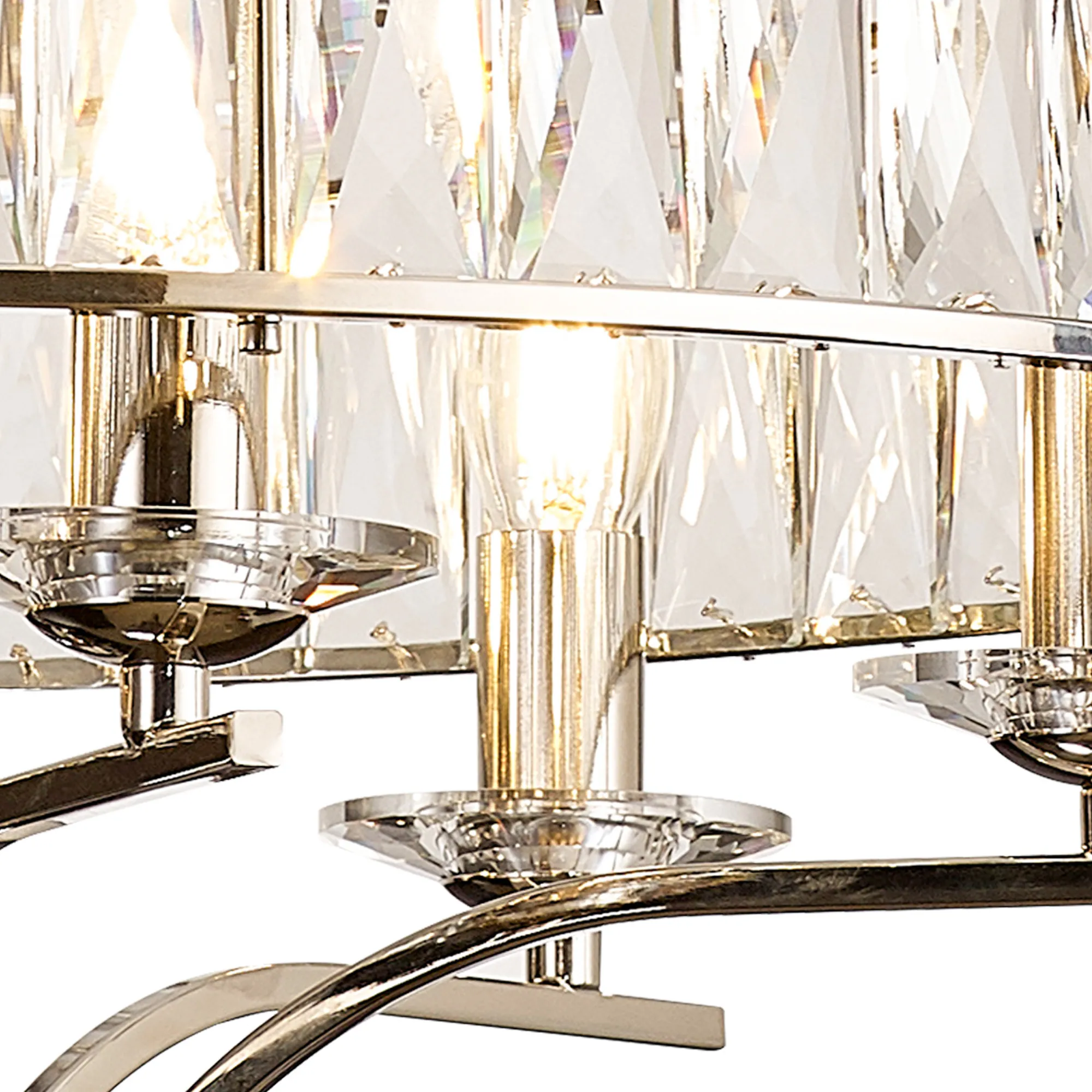 Vivienne Crystal Pendant/Semi Ceiling 6 Light Polished Nickel IL31819  Diyas Vivienne Polished Nickel